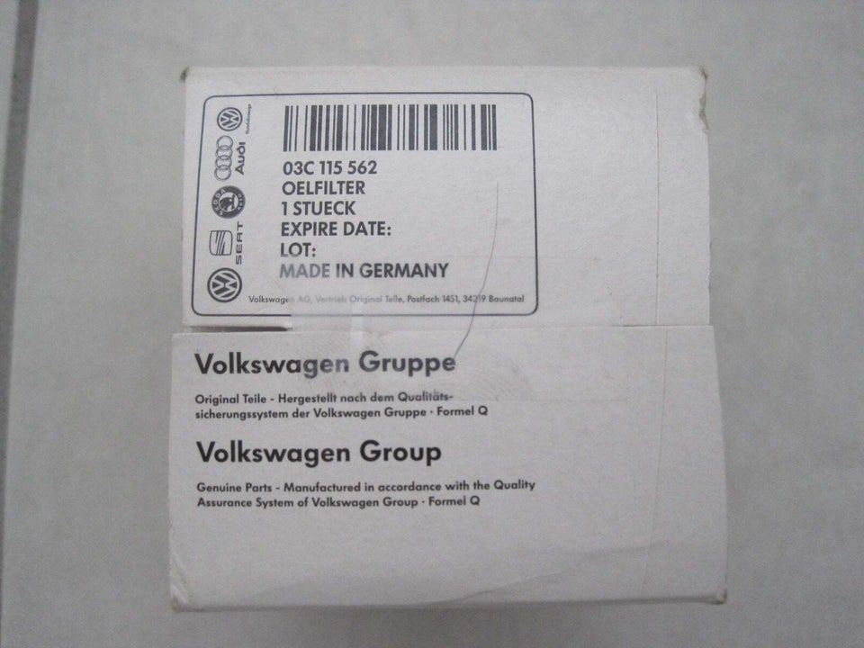 Motordele, Oliefilter, VW Touran 1.6 FSi