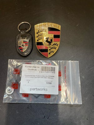 Plade- og karosseridele, Emblem, Porsche, Fin logo/emblem med ny pakning 