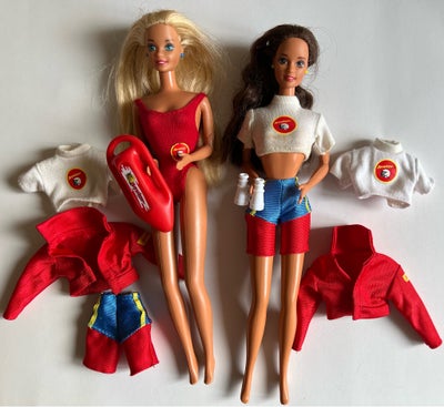 Barbie, Baywatch, Flotte Barbie baywatch dukker med tilbehør 