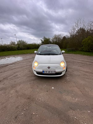 Fiat 500, Benzin, 2010, km 249000, hvid, træk, nysynet, aircondition, ABS, airbag, 3-dørs, startspær
