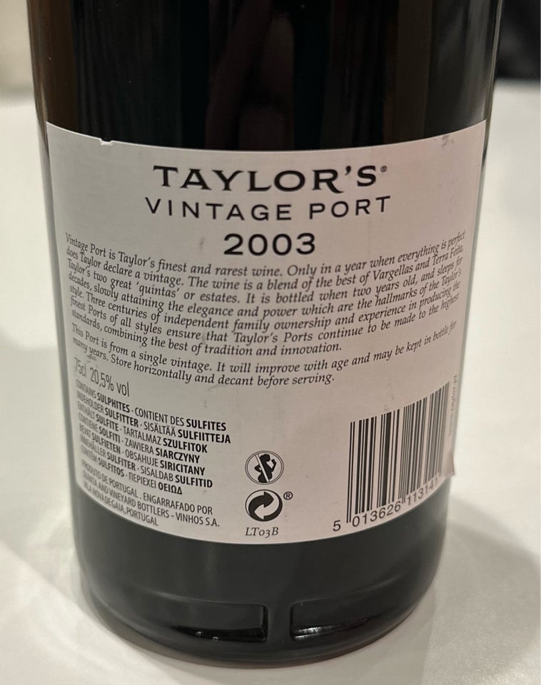 Vin, Taylors vintage 2003