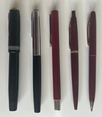 Fyldepen, Gamle fyldepenne, kuglepenne & stiftsblyant

Fra venstre:

Nr. 1/Fyldepen/Penol de luxe
Nr