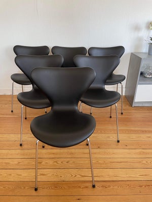 Arne Jacobsen, stol, 3107 - syver stole, Den ikoniske 7’ er stol fra Arne Jacobsen. 6 stk Polstret i
