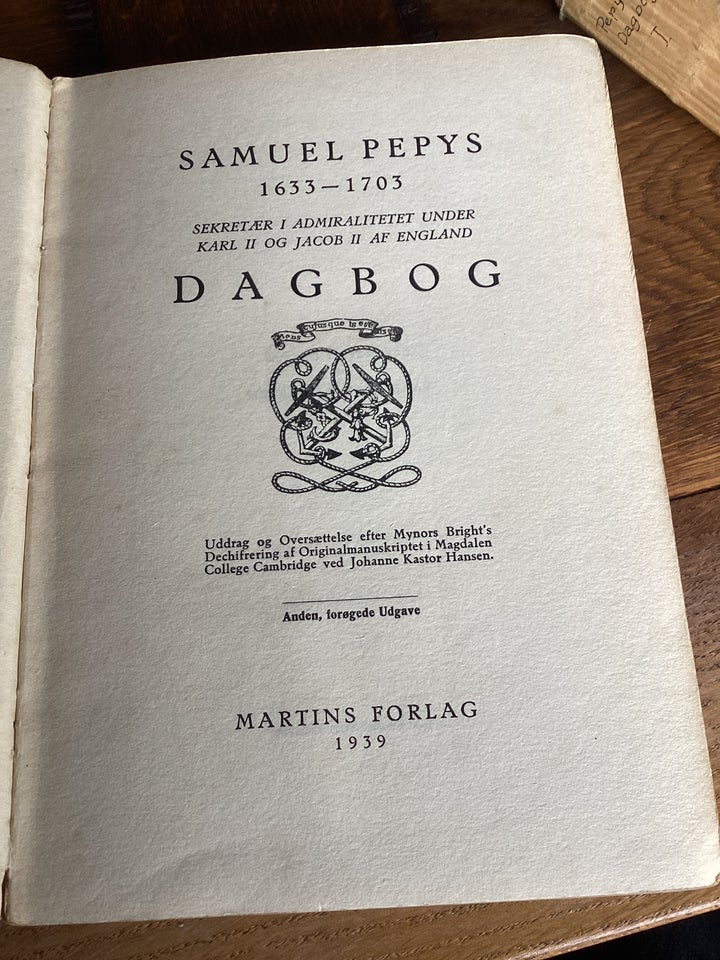 Samuel Pepys Dagbog 1633-1703, Uddrag og Oversættelse ved