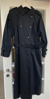 Trenchcoat, str. 46, Burberry,  Navy Blue,  Bomuld,  God men brugt, Eksklusiv vintage trenchcoat fra