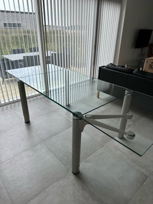 Spisebord, Glas, Italiensk, Super fint glas bord med extra plader i begge sider - afhentes i Ikast .