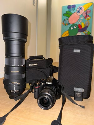 Nikon Nikon D5200, spejlrefleks, 24 megapixels, 500 x optisk zoom, Perfekt, Sælger mit ultra zoom se