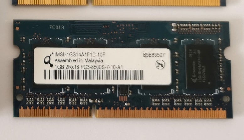 QIMONDA, 2 x 1GB, DDR3 SDRAM
