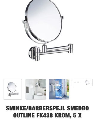 Vægspejl, Makeup spejl fra smedbo