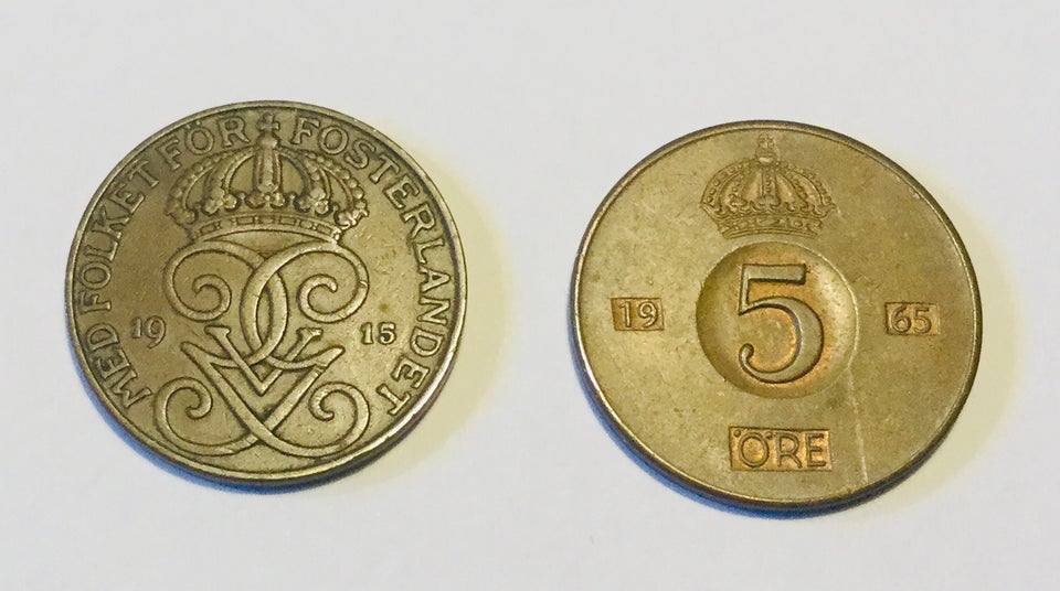 Skandinavien, mønter, 5 øre