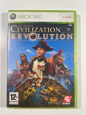 Covilization Revolution, Xbox 360, Civilization Revolution.

Uden manual.

Kan spilles på; 
Xbox 360