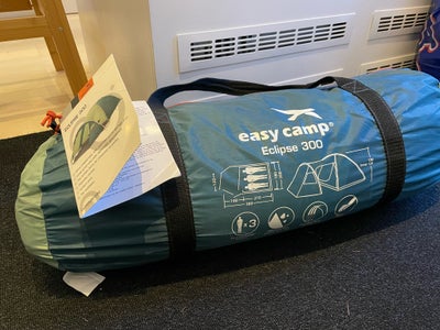 Easy Camp Eclipse 300, næsten helt ny brugt en gang
telt til tre personer 


Eclipse 300 slås op med