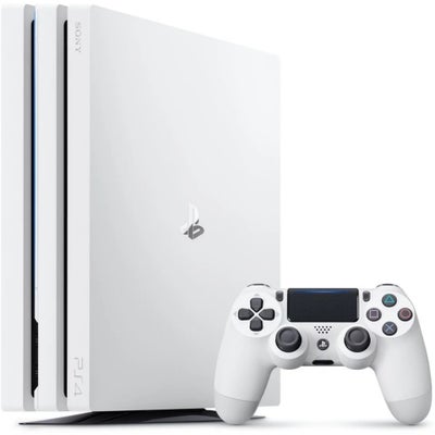 Playstation 4 Pro, Glacier White 1TB , Perfekt, PlayStation 4 Pro med ekstra spil og en ny storage S