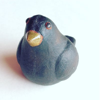 Keramikfigur af fugl / fuglefigur / keramikfugl , Thyssen Keramik, Sjælden udbudt fuglefigur fra Thy