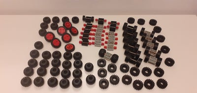 Lego blandet, LEGO stort sæt med hjul, gummidæk m.m. (70er/80er), Stort sæt med mange forskellige LE