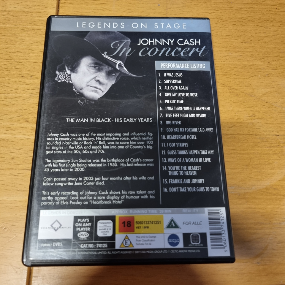 Johnny Cash In Concert, DVD, andet