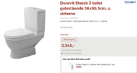 NY Duravit Starck 3 toilet med cisterne og toilet