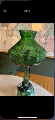 Anden bordlampe, Bordlampe / glaslampe i smukt grønt glas. 100% fejlfri.