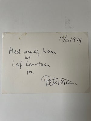 Autografer, Dansk Skuespiller, Peter Steen fra 19.10.1979