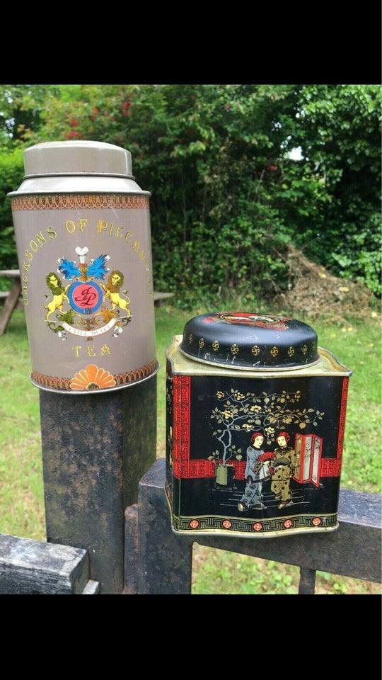 Vintage Black-Jap The-dåser , Vintage te-dåse fra Japan