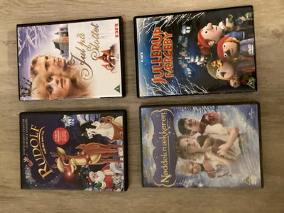 Dvd, 4 dvd’er med julekalender/julefilm sælges samlet.

- Nøddeknækkeren (ny i folie)
- jul på slott