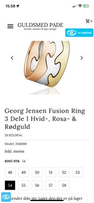 Ring, guld, Georg Jensen fusion 3 dele, Kan ses i Sønderborg 

