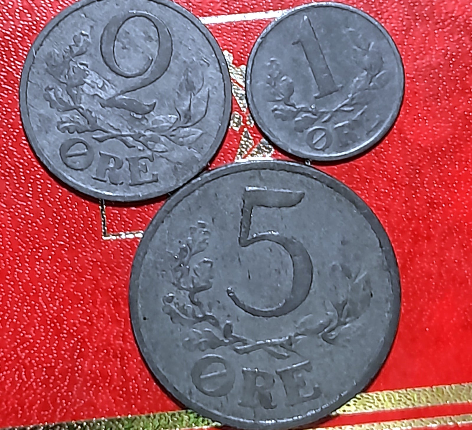 Danmark, mønter, 5 + 2 + 1