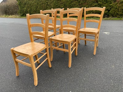 Spisebordsstol, Dansk møbelproducent. Sæt på seks spisestole af bøgetræ, stel og ryg med sprosser. A