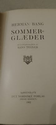 Sommerglæder Første udgave 1902, Herman Bang, genre: roman, Herman Bangs satiriske i og humoristiske