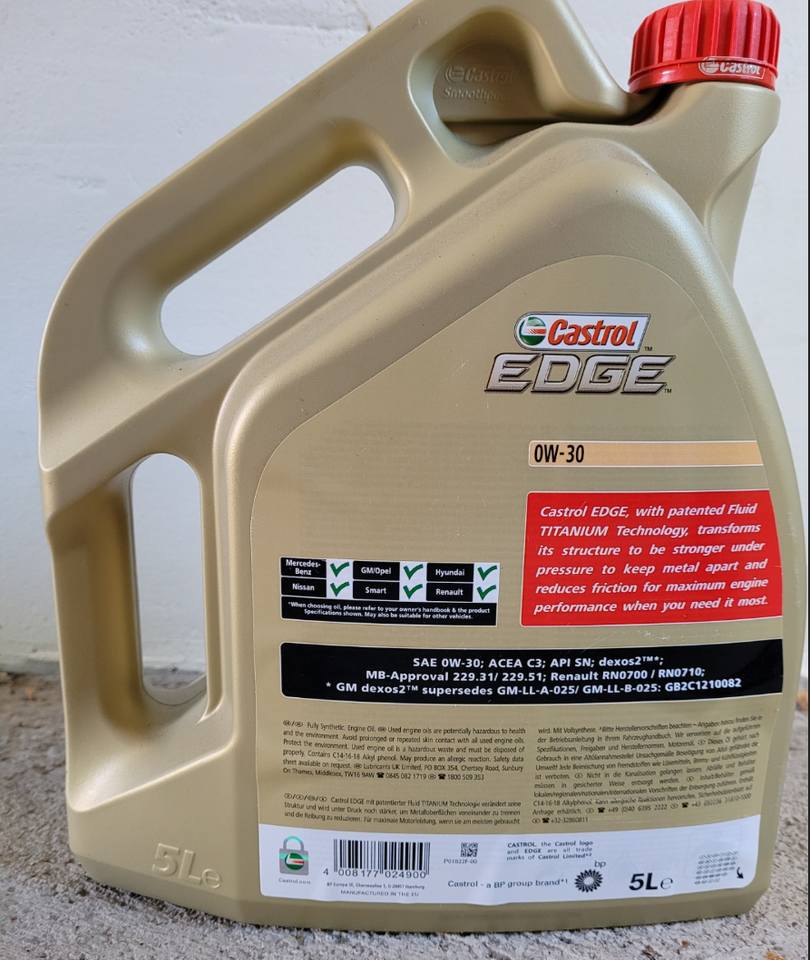 Motorolie, 5L. Castrol EDGE TI 0w-30 1533DD