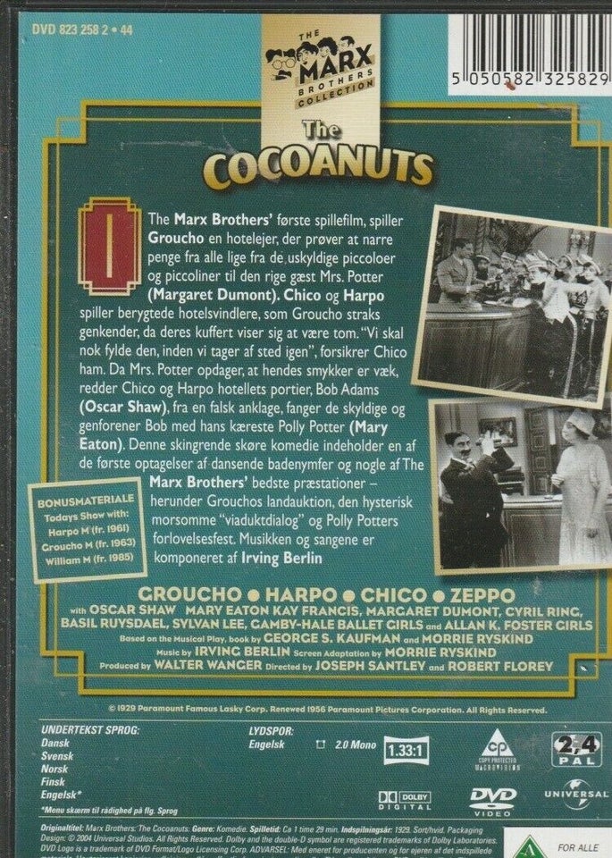 Cocoanuts, The - Hotel Kokosnød, instruktør Max Brother