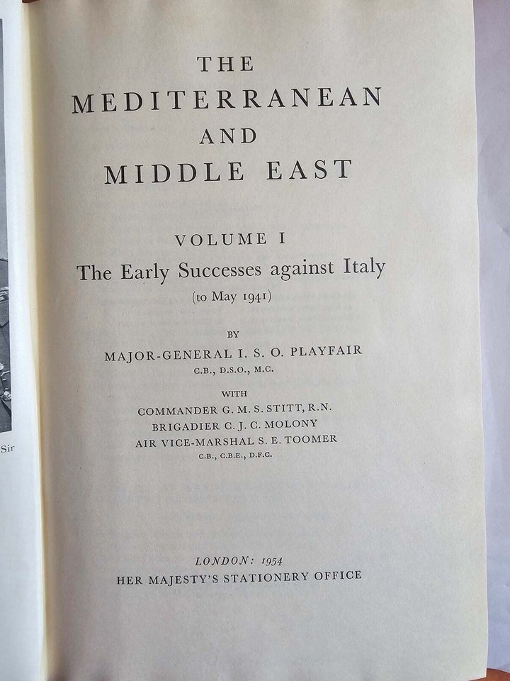 Mediterranean and Middle East, Maj Gen I S O Playfair et al,