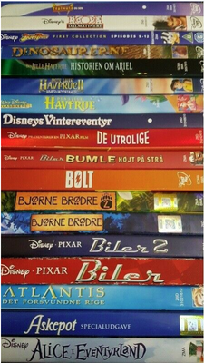 Disney børnefilm, DVD, familiefilm, Jeg har de titler der står her i teksten, nogle af filmene på bi