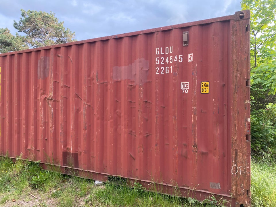 20 fods container med godkendt låsebom og lås