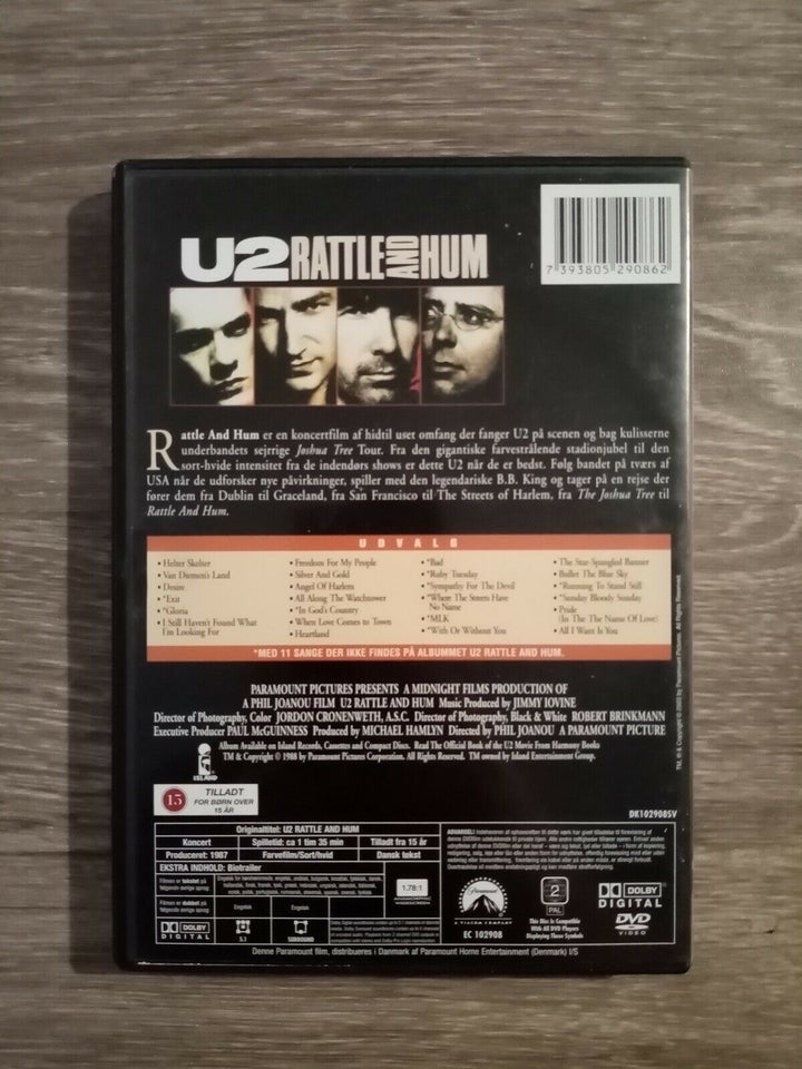 U2 Rattle and Hum , DVD, andet