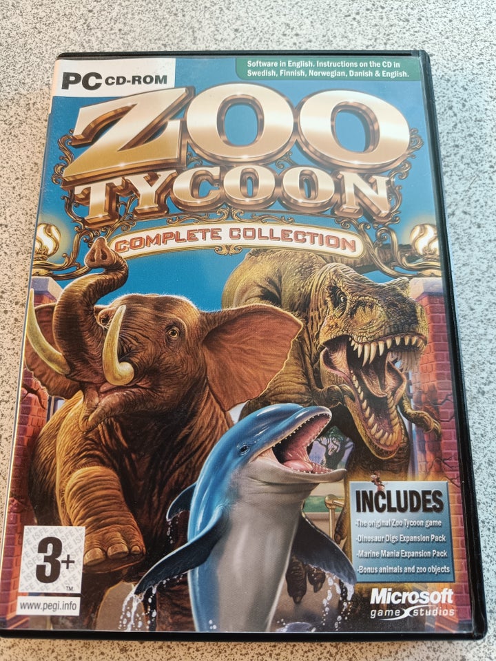 ZOO TYCOON 1 COMPLETE COLLECTION Pc Base Game + Dinosaur Digs & Marine  Mania