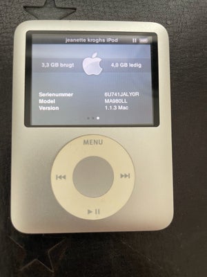 iPod, Nano   3.gen 8GB, 8 GB, God, Virker fint. Kan sendes for 50kr.