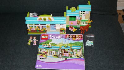 Lego Friends, 3188, Lego 3188, Heartlakes dyre hospital eller dyrlæge fra år 2012, komplet og med by