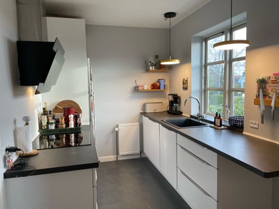Køkken, komplet, Vordingborg, Køkken fra 2017. Induktionskogeplade (Leonard) og emhætte (Faber), vas
