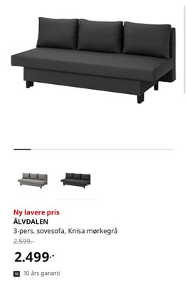 Sovesofa, Sovesofa fra IKEA. Brugt som gæsteseng og står som ny. Nypris 2.499