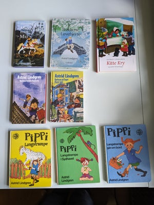 Pippi, Karlsson, Løvehjerte mfl., Astrid Lindgren, Samling af Astrid Lindgren bøger:
- Pippi Langstr