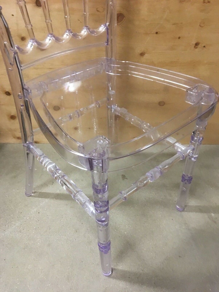 Spisebordsstol, stol klar plast transparent