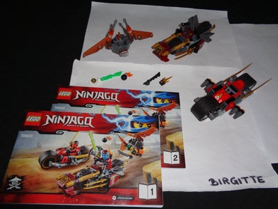 Lego Ninjago, 70600, Lego Ninjago, Ninja Bike Chase, sæt nr. 70600 fra år 2016. Brugt.
Manual medføl
