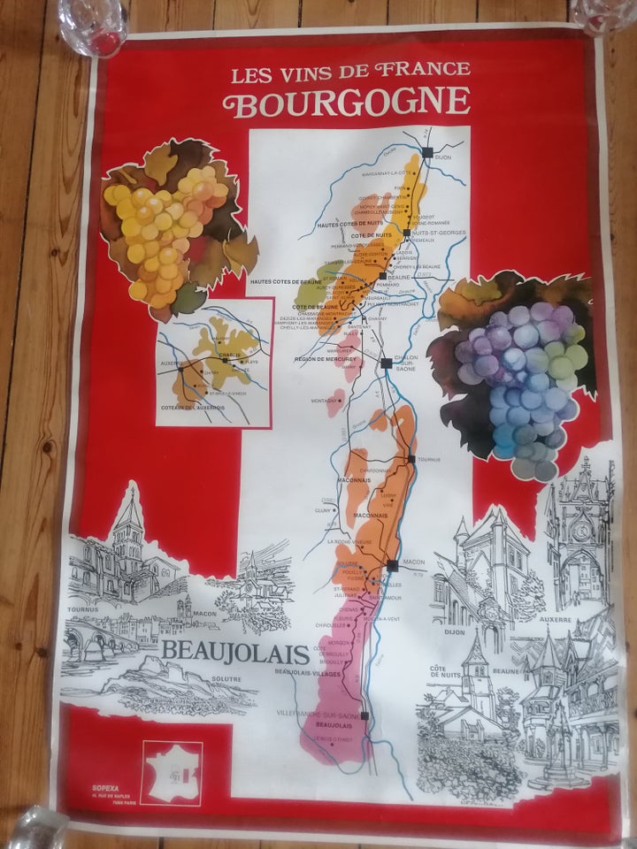 Vinplakat fra 60'erne, Sopexa, motiv: Les Vins De Vinplakat