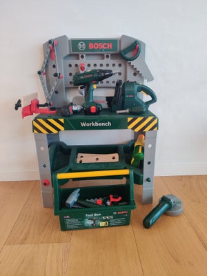 Værktøj, Værktøjs bænk, Bosch, Fedt legetøjsbord med en masse elektriske maskiner og værktøj til. Sk