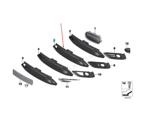 Andre reservedele, Frontgrill, BMW F45,F46 - 2 Serie