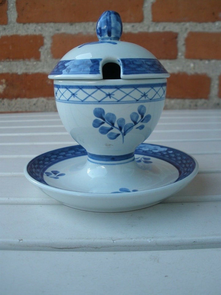 Porcelæn, Blå Tranquebar Sennepskrukke, Aluminia