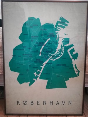 Plakat i Strömby ramme, Enklamide, motiv: København, b: 50 h: 70, Plakat, Enklamide, København i ram