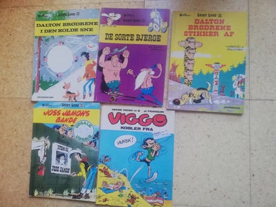 Tegneserier, 4 Lucky Luke album plus Vakse Viggo nr 2. Rimelig pæn stand. 40 kr 