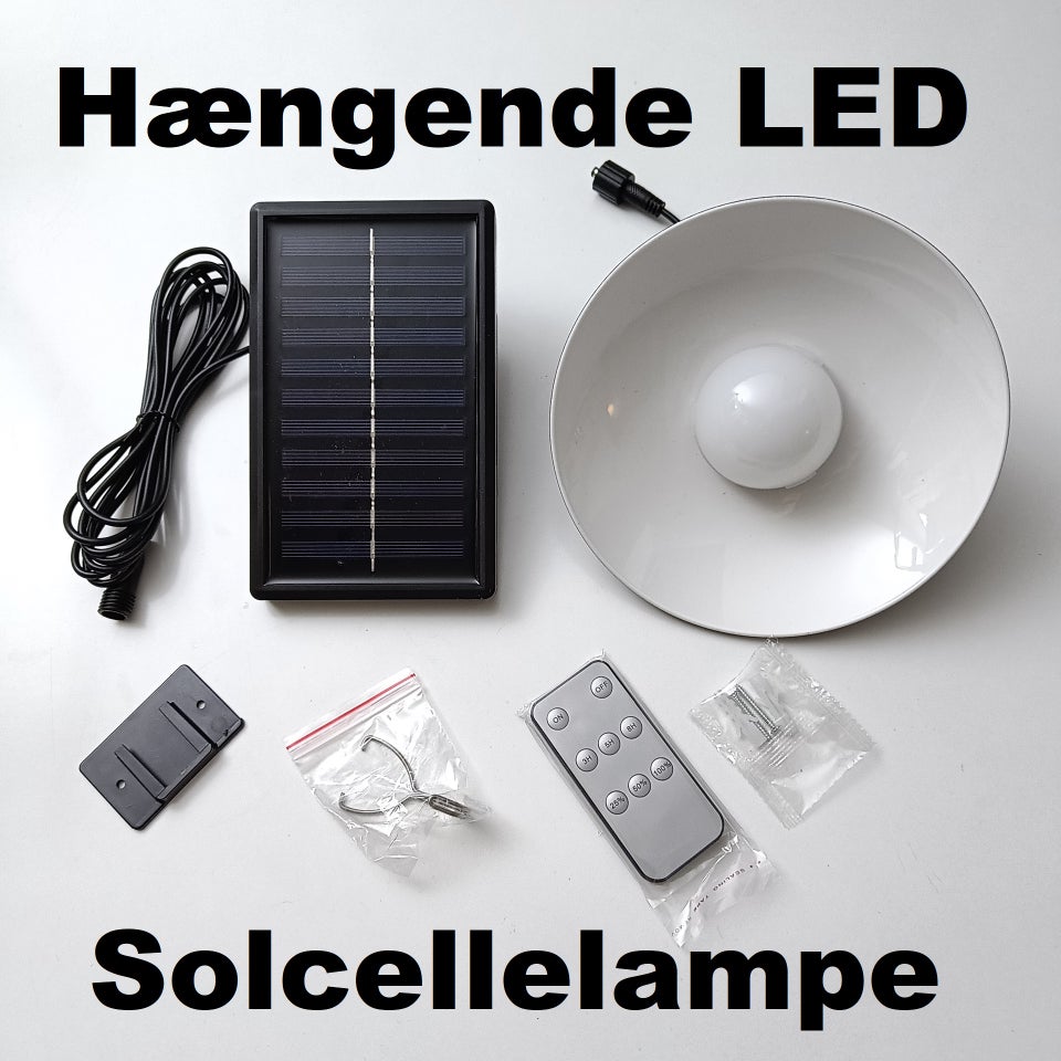 NY! Hængende Solcelle Lampe + Fjernbetjening – dba.dk – Køb Nyt og Brugt